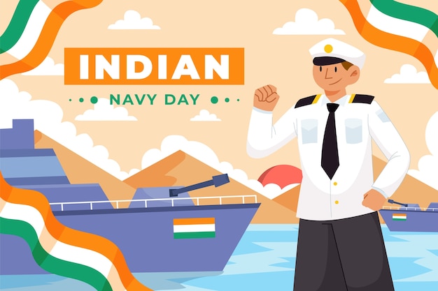 Indian Navy Day Vector Illustration – Free Download