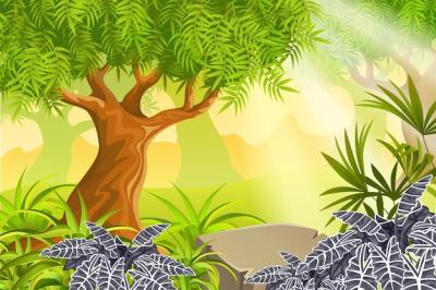 Game Landscape Featuring Tropical Plants – Free Download