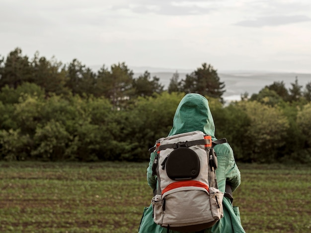 High Angle of a Young Woman with Backpack – Free Stock Photo for Download