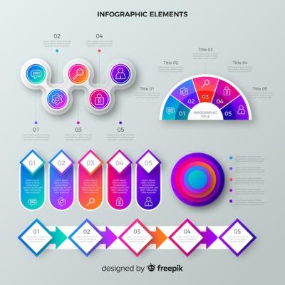 Gradient Infographic Element Collection – Free to Download