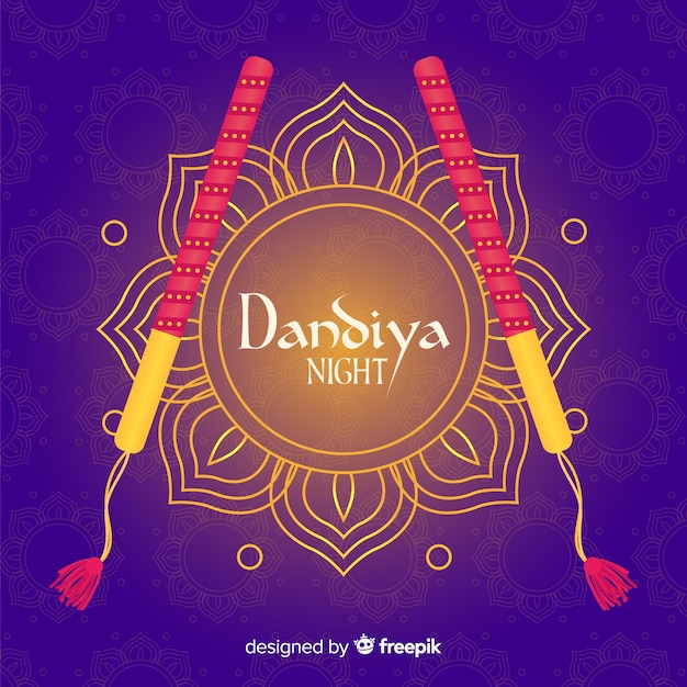 Golden Flower Dandiya Background – Free Download