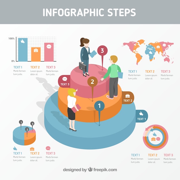 Isometric Infographic Steps – Free Stock Photos for Download