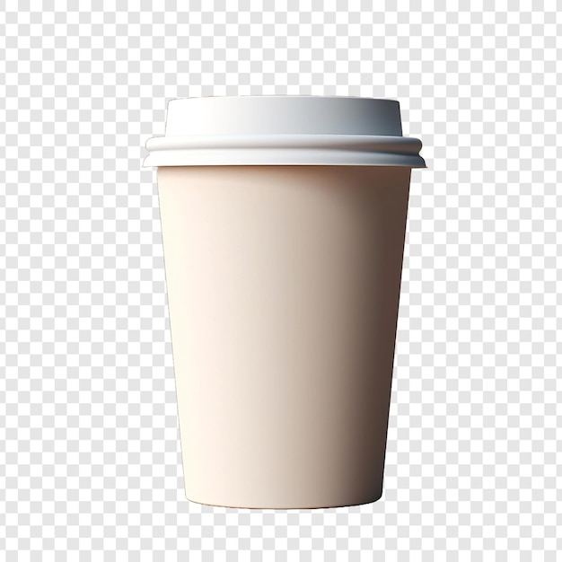 3D Paper Coffee Cup Isolated on Transparent Background – Free Download