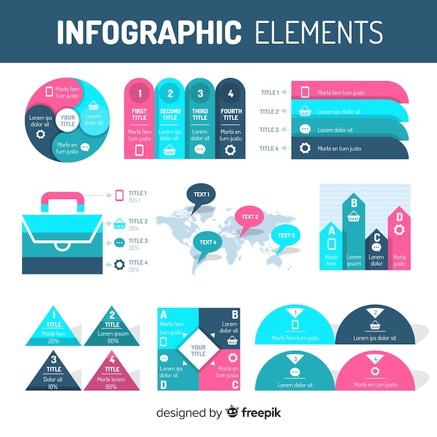 Flat Infographic Elements Collection – Free Download