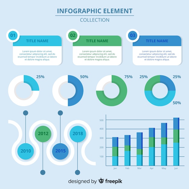 Modern Set of Infographics Elements in Flat Design – Free Stock Photo Download