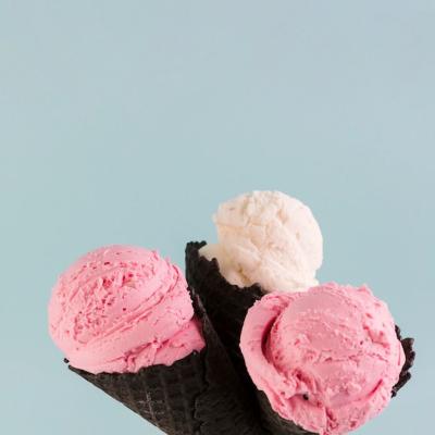 Ice Cream in Black Waffle Cones – Free Download