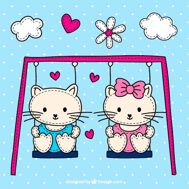 Cute Cats on the Swing – Free Download Free Stock Photo