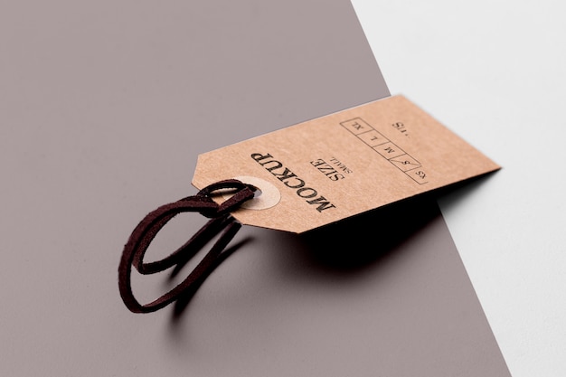 Clothing Size Tag Mock-Up and Shadows – Free Download