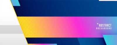 Gradient Abstract Banner Design Featuring Geometric Shapes – Free Download