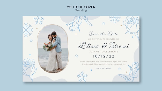 Winter Wedding Invitation YouTube Cover – Free Download