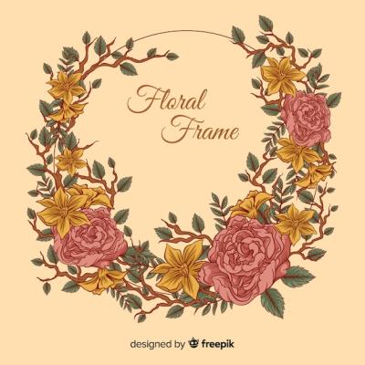 Floral Frame Vector Template – Free Download