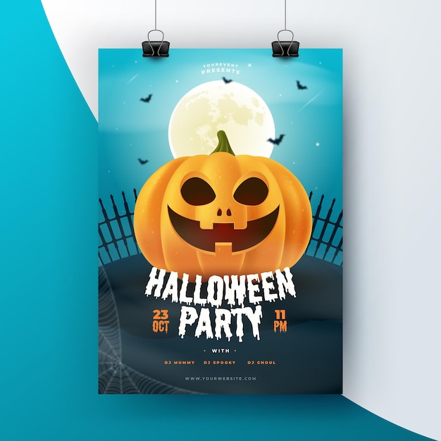 Realistic Halloween Flyer Template for Free Download