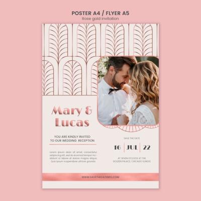 Minimal Rose Gold Invitation Flyer – Free Download