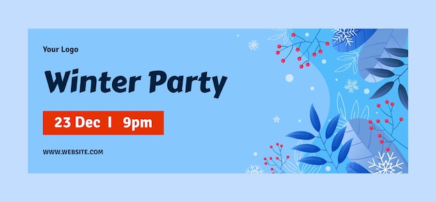 Gradient Winter Party Template – Download Free Stock Photo