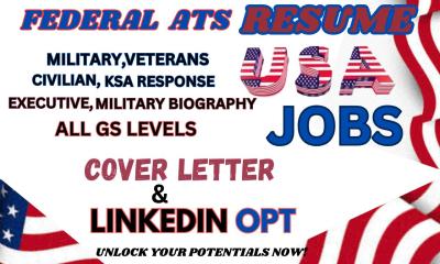 I Will Write Federal, Military, Executive, Government, Veteran, USA Jobs, IRS Resume