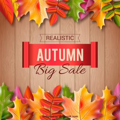 Autumn Sale Background with Leaves – Free Download