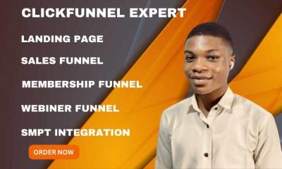 I Will Be Your ClickFunnels, Funnelish, and Systeme.io Expert for Landing Pages