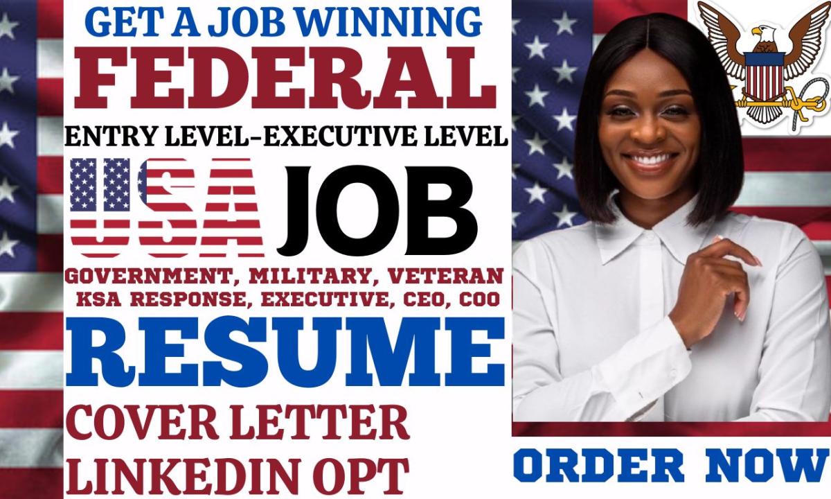 I Will Write Federal Resume, Executive, Government, Military, Tech Veteran USA Job, KSA