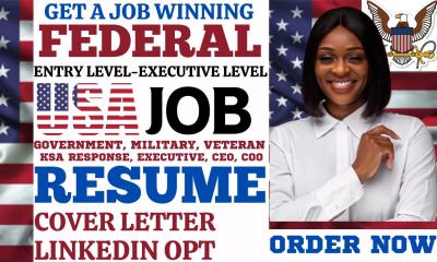 I Will Write Federal Resume, Executive, Government, Military, Tech Veteran USA Job, KSA