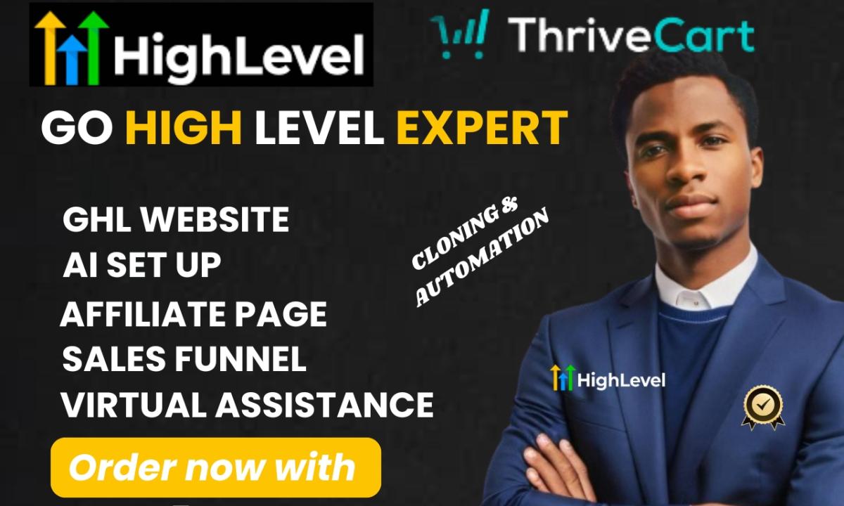 I Will Create an Expert High-Level Website Sales Funnel with ThriveCart and Go High Level (GHL)