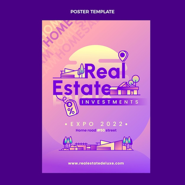 Gradient Real Estate Poster Template – Download Free Stock Photo