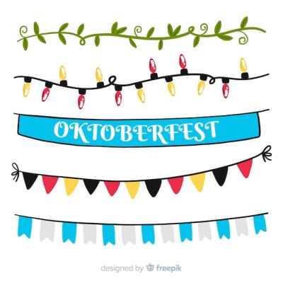 Oktoberfest Garland Collection in Flat Design – Free Download