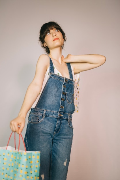 Girl Posing with Shopping Bag – Free Download, Free Stock Photo