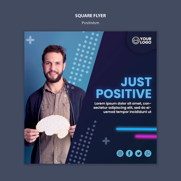 Squared Flyer Design for Optimism and Positivism – Download Free Stock Photo