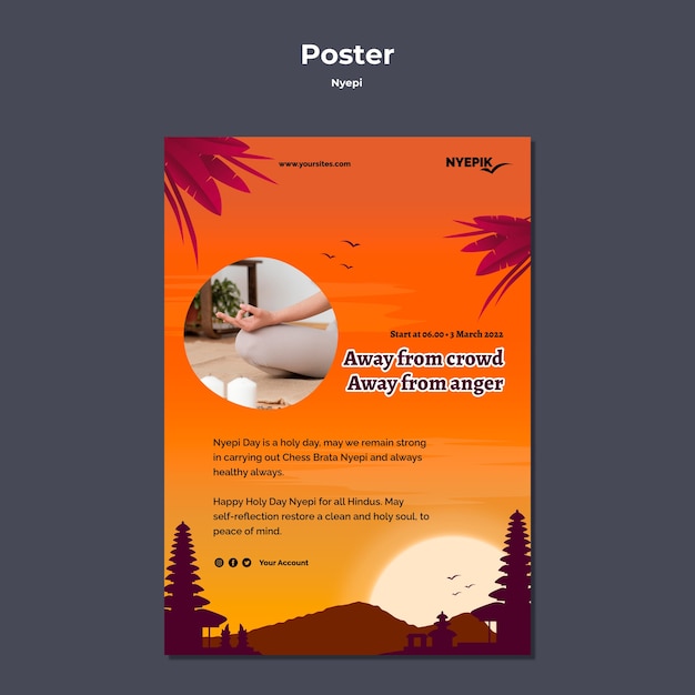 Vertical Poster Template for Nyepi Celebration – Free Download