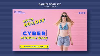 Cyber Monday Shopping Banner Template – Free Download