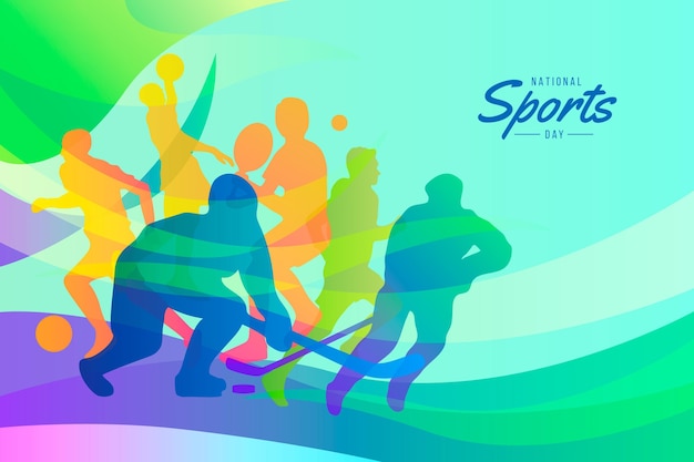 Gradient National Sports Day Illustration – Free Download