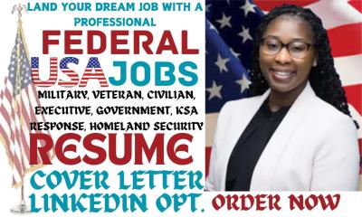 I Will Write Federal, USAJobs, Military, Veteran, KSA Response, Government Resume