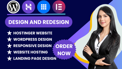 I will wordpress website design on bluehost godaddy hostinger siteground namecheap