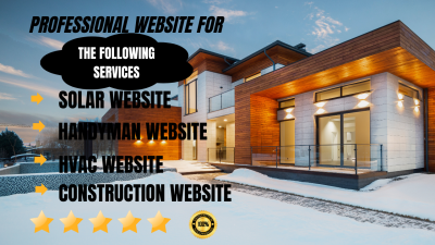 I will design wordpress solar website wordpress hvac website wordpress handyman website