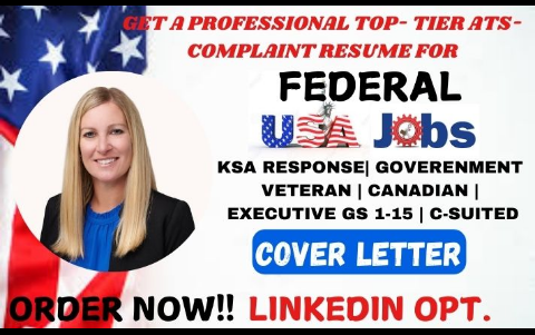 I will write federal resume writing usajobs resume cover letter as federal recruiter cv