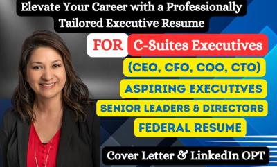 I will write professional executive resume for c level positions, ses and ecqs resume