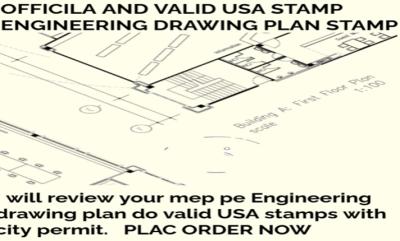 I will review your mep pe Engineering drawing plan do valid USA stamps with city permit