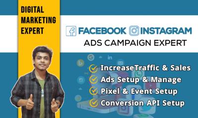 I will facebook ads campaign setup and instagram ads for sales growth