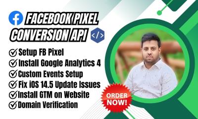 I will setup conversion API, ga4 server side, fb pixel and GTM