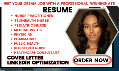 I will craft resumes for nurse practitioners, telehealth, nursing, and public health