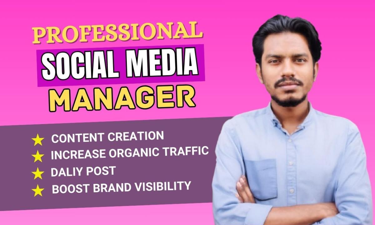 I Will Be Your Social Media Marketing Manager and Content Creator