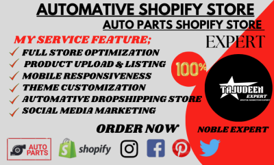 I will design 7 figure shopify automobile auto parts store auto parts website