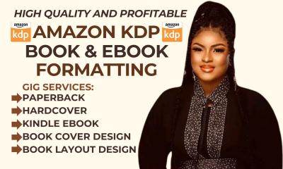 I will do kdp book formatting amazon kdp book publishing for kindle ebook and paperback