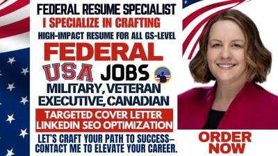 I will write ats optimized federal resumes for military, veteran, USA jobs, ecq roles