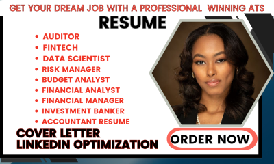 I will write resume for financial analyst, auditor, accountant, and investment banker