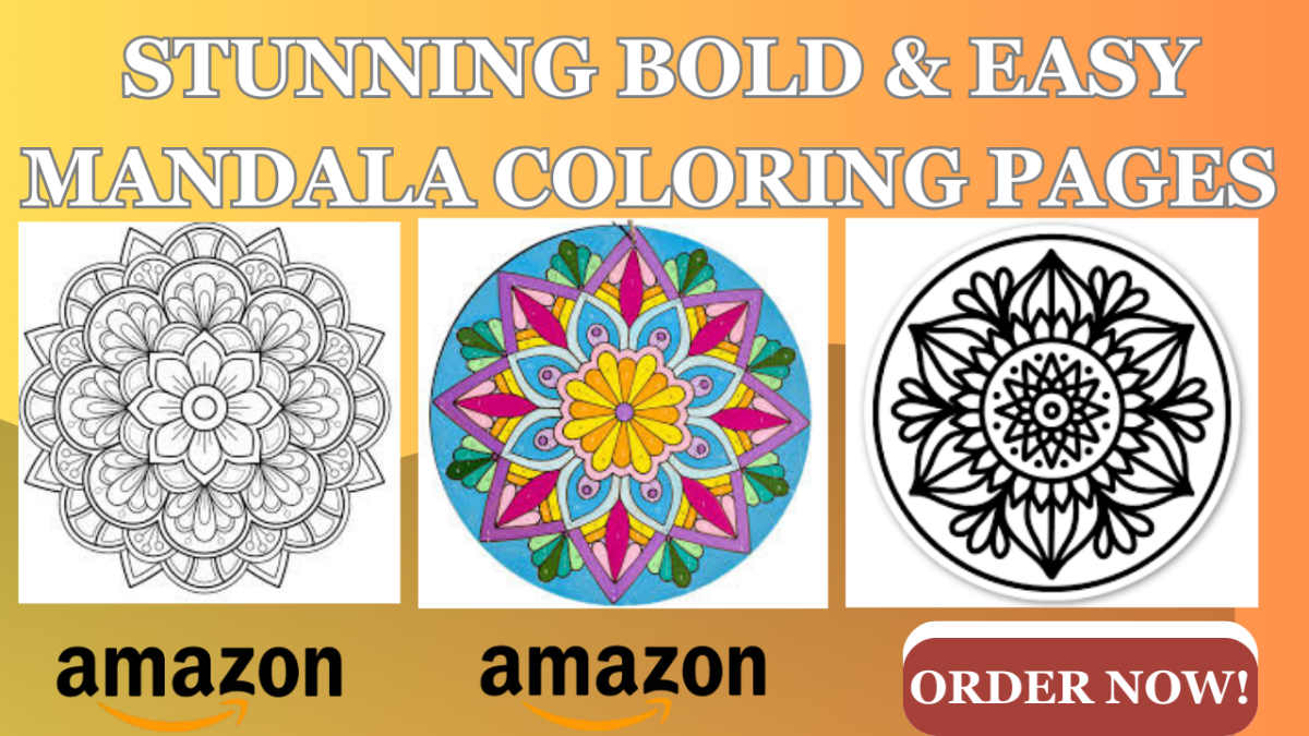 I will draw striking kdp mandala bold and easy coloring book pages