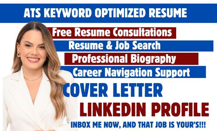 I will write ats resume writing, cover letter, resume and executive resume, linkedin write ats resume writing, cover letter, resume and executive resume, linkedin