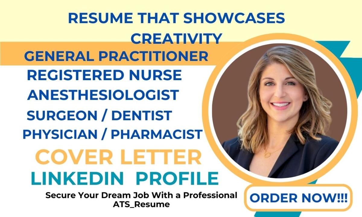 I will comprehensively create physician, surgeon, pharmacist, anesthesiologist resume