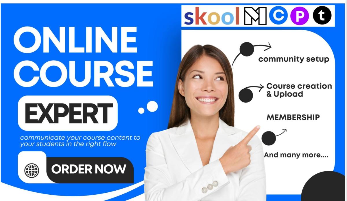 I will setup skool online community, mighty network, circle so 3 0 kajabi, better mode