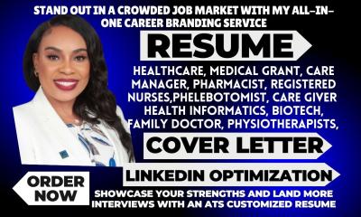 I will do stand out healthcare medical grant pharmacist surgeon biotech rn resume, CV